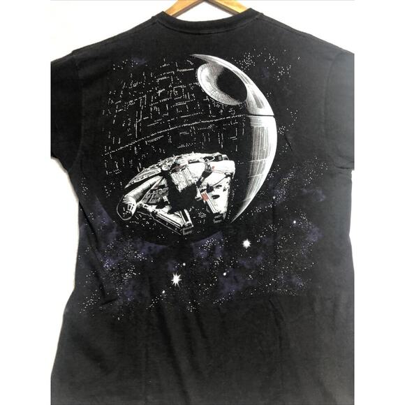 Vtg 90s Star Wars T Shirt Mens XL Death Star Millennium Falcon AOP USA - Picture 12 of 14